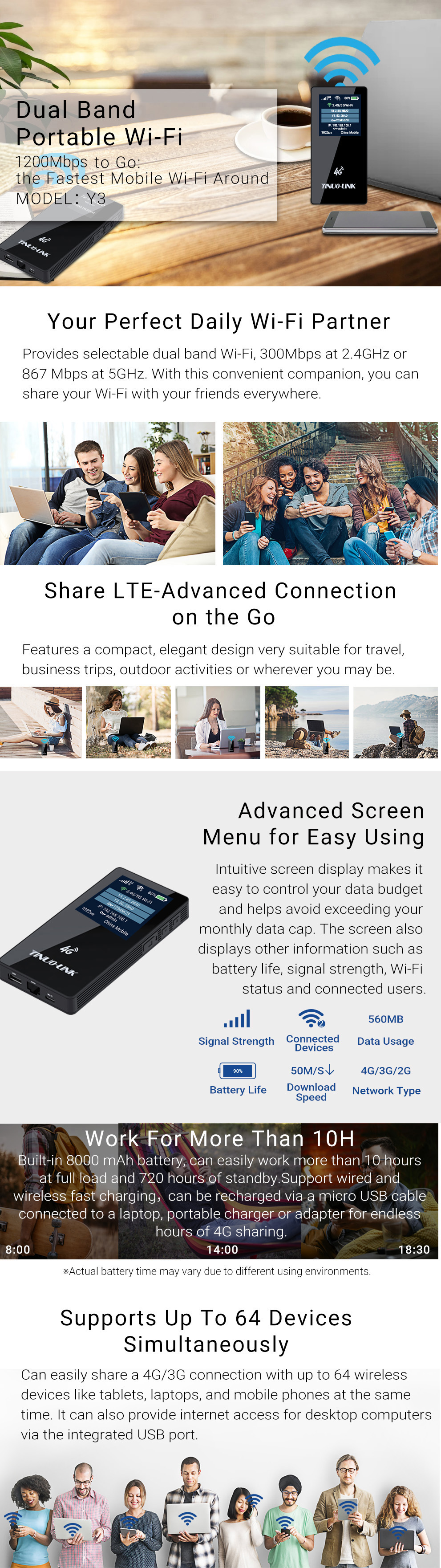 Y3 Dual-band portable Wi-Fi