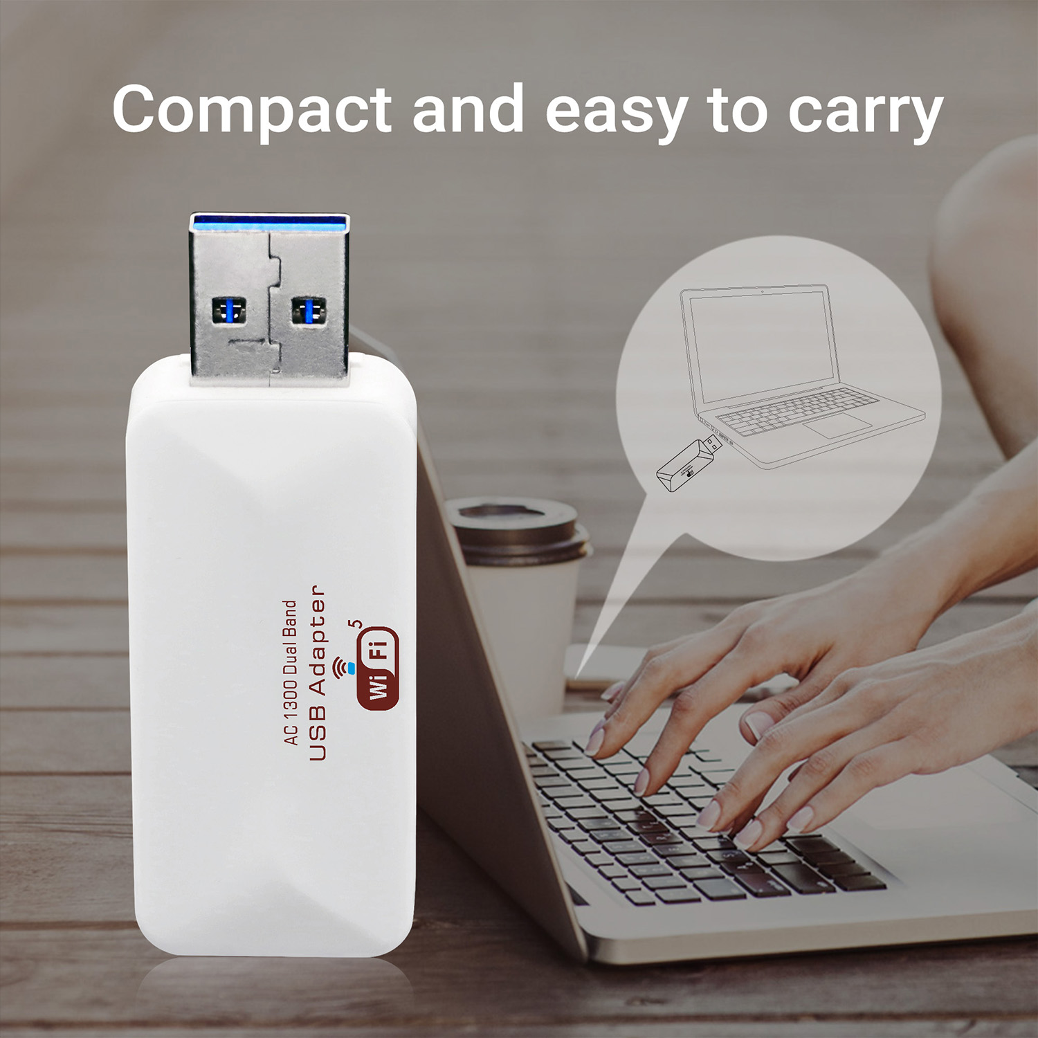 Y9 AC1300 Mini Wireless MU-MIMO USB Adapter