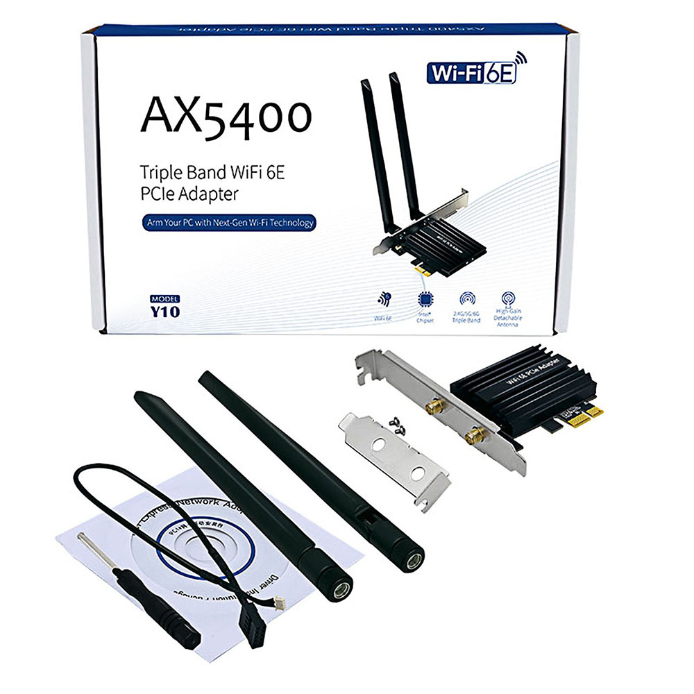 Y10 AX5400 Triple Band WiFi 6E PCle Adapter