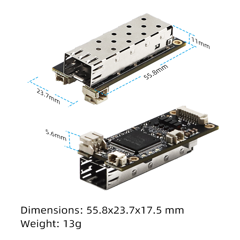 YN-SG201F Mini Industrial 1-Electric 1-Optical Gigabit Easy Smart Fiber Optic Transceiver Module
