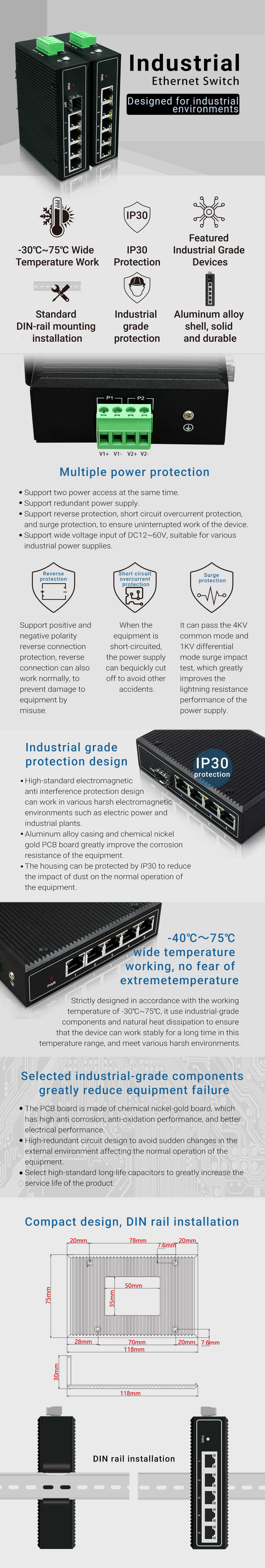 YN-SG105 Industrial Ethernet Switch